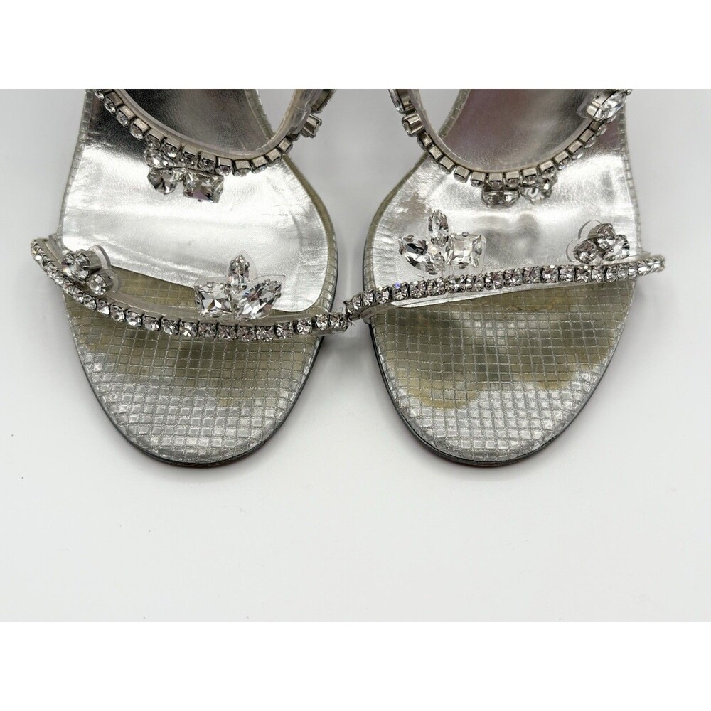 Christian Louboutin Silver Crystal Embellished Stiletto Sandals - Picture 5 of 15